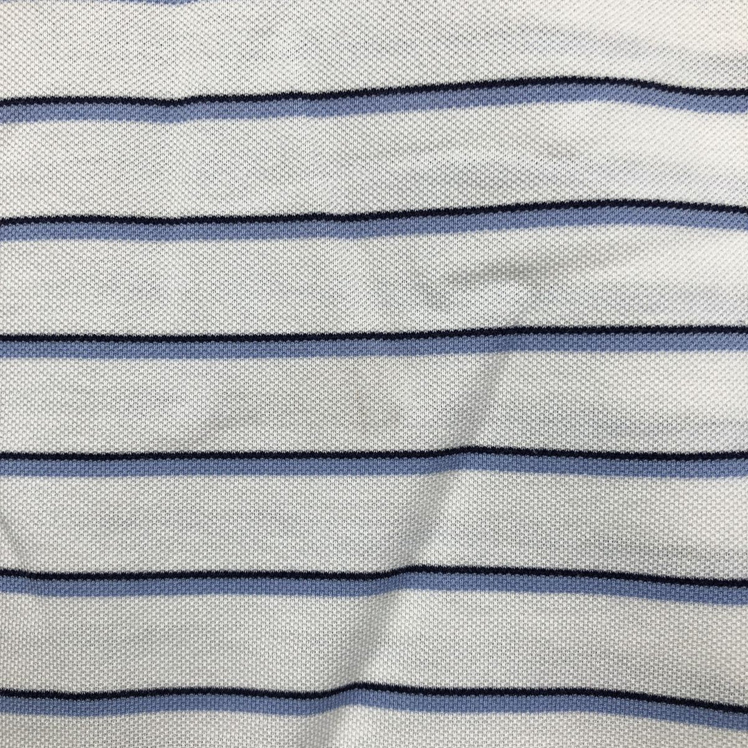 Ralph Lauren POLO GOLF Multi-border short sleeve striped polo shirt Men's XL size Pima Cotton white type Vintage Second Hand