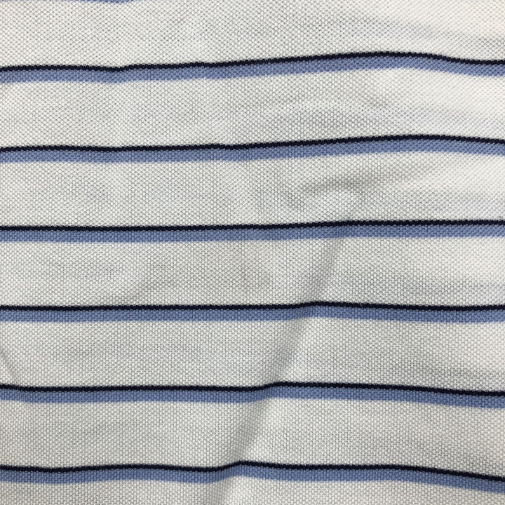 Ralph Lauren POLO GOLF Multi-border short sleeve striped polo shirt Men's XL size Pima Cotton white type Vintage Second Hand