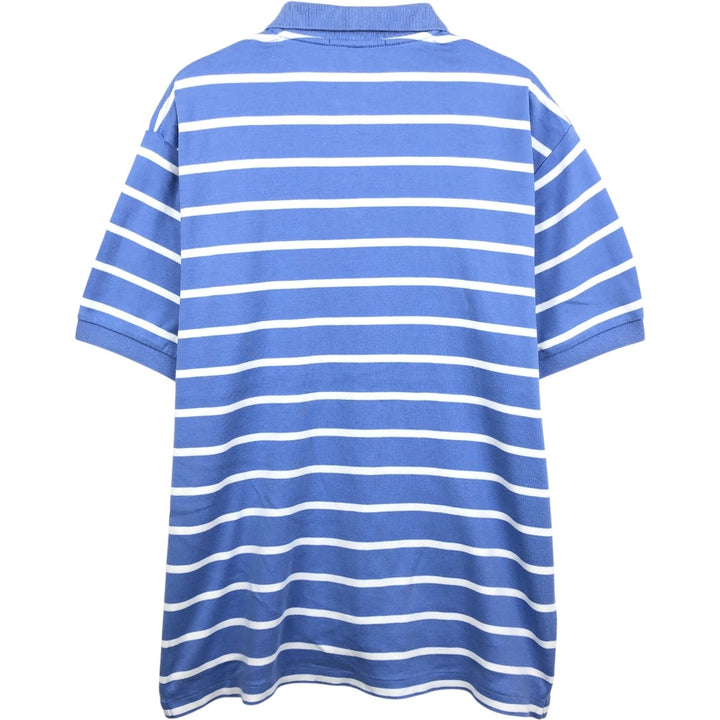 Ralph Lauren POLO by Ralph Lauren short sleeve striped polo shirt, men's size L cotton Blue type light blue Vintage Second Hand