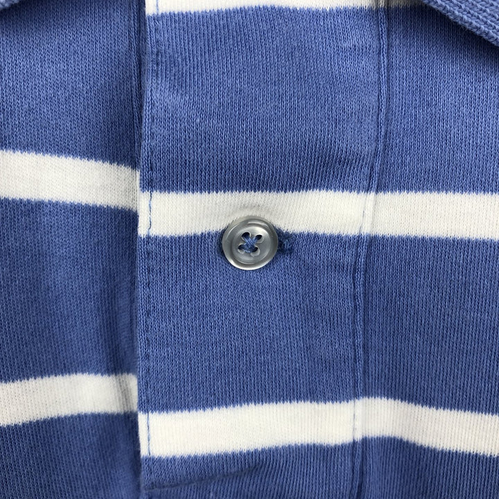 Ralph Lauren POLO by Ralph Lauren short sleeve striped polo shirt, men's size L cotton Blue type light blue Vintage Second Hand