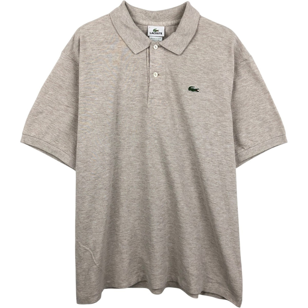 Lacoste LACOSTE French design short sleeve polo shirt No. 7 Men's XXL equivalent cotton Beige type Vintage Second Hand