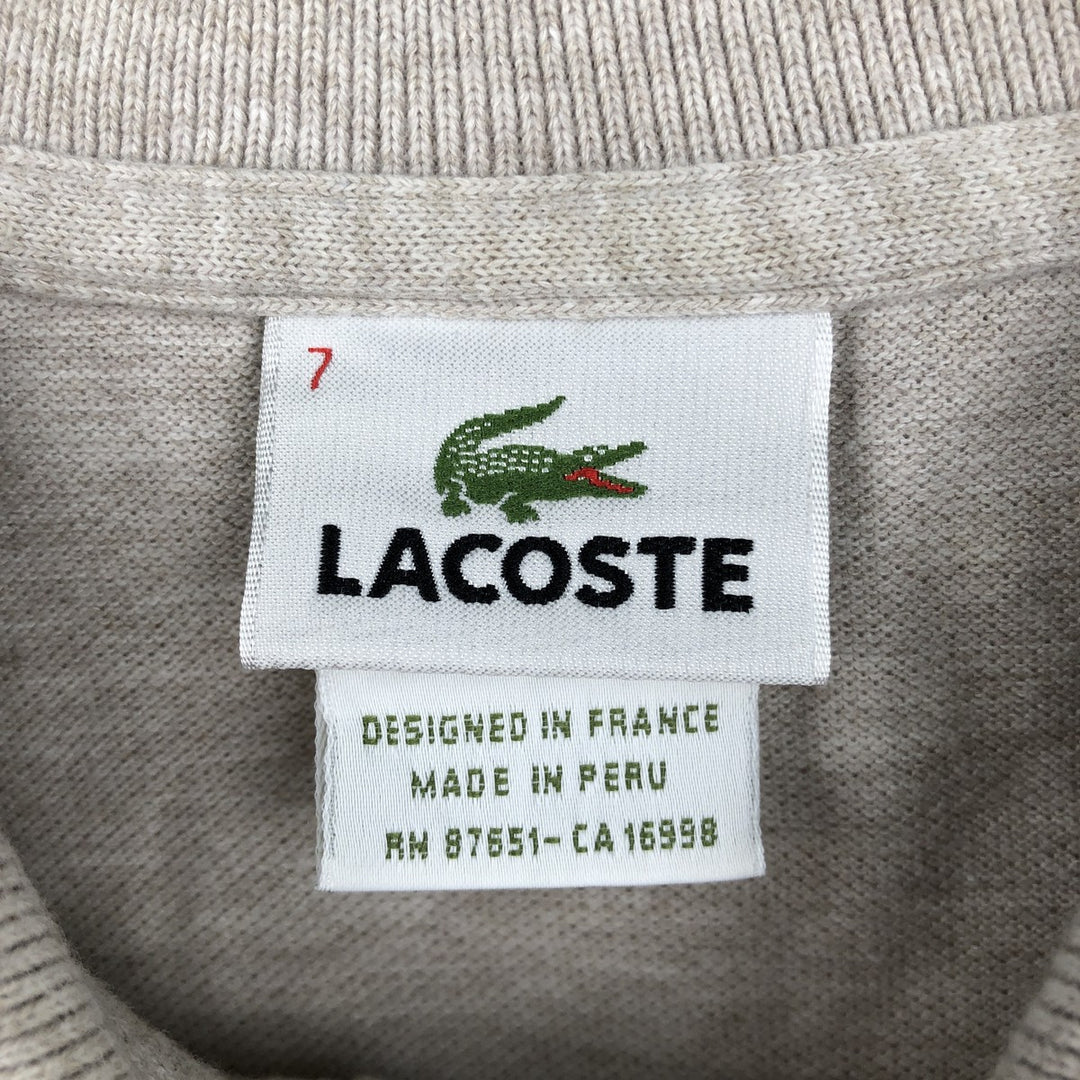 Lacoste LACOSTE French design short sleeve polo shirt No. 7 Men's XXL equivalent cotton Beige type Vintage Second Hand