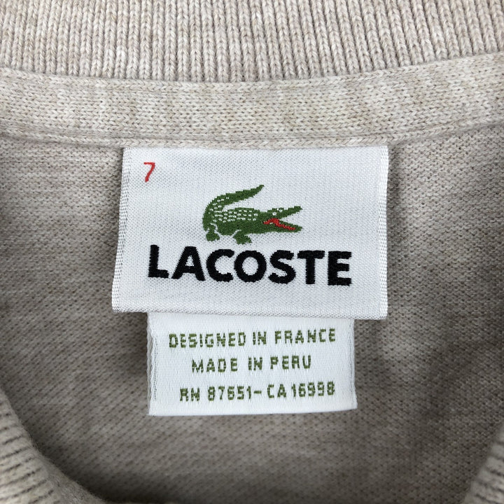 Lacoste LACOSTE French design short sleeve polo shirt No. 7 Men's XXL equivalent cotton Beige type Vintage Second Hand