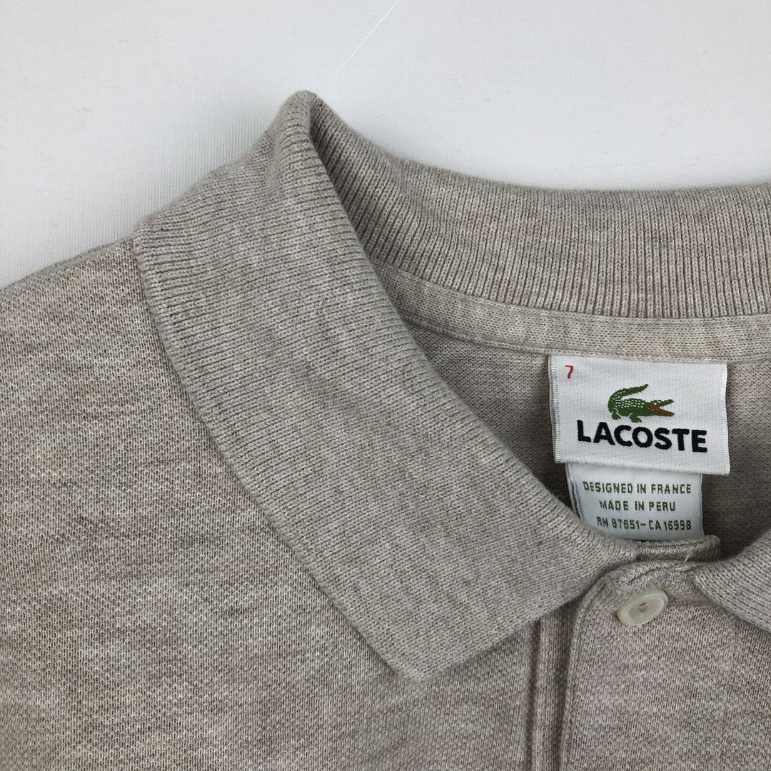 Lacoste LACOSTE French design short sleeve polo shirt No. 7 Men's XXL equivalent cotton Beige type Vintage Second Hand