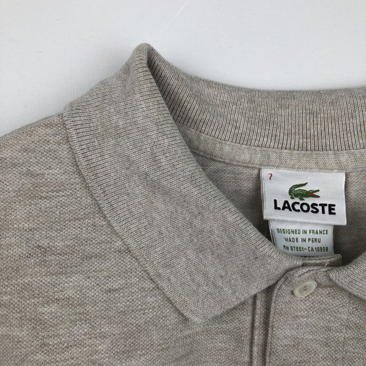 Lacoste LACOSTE French design short sleeve polo shirt No. 7 Men's XXL equivalent cotton Beige type Vintage Second Hand