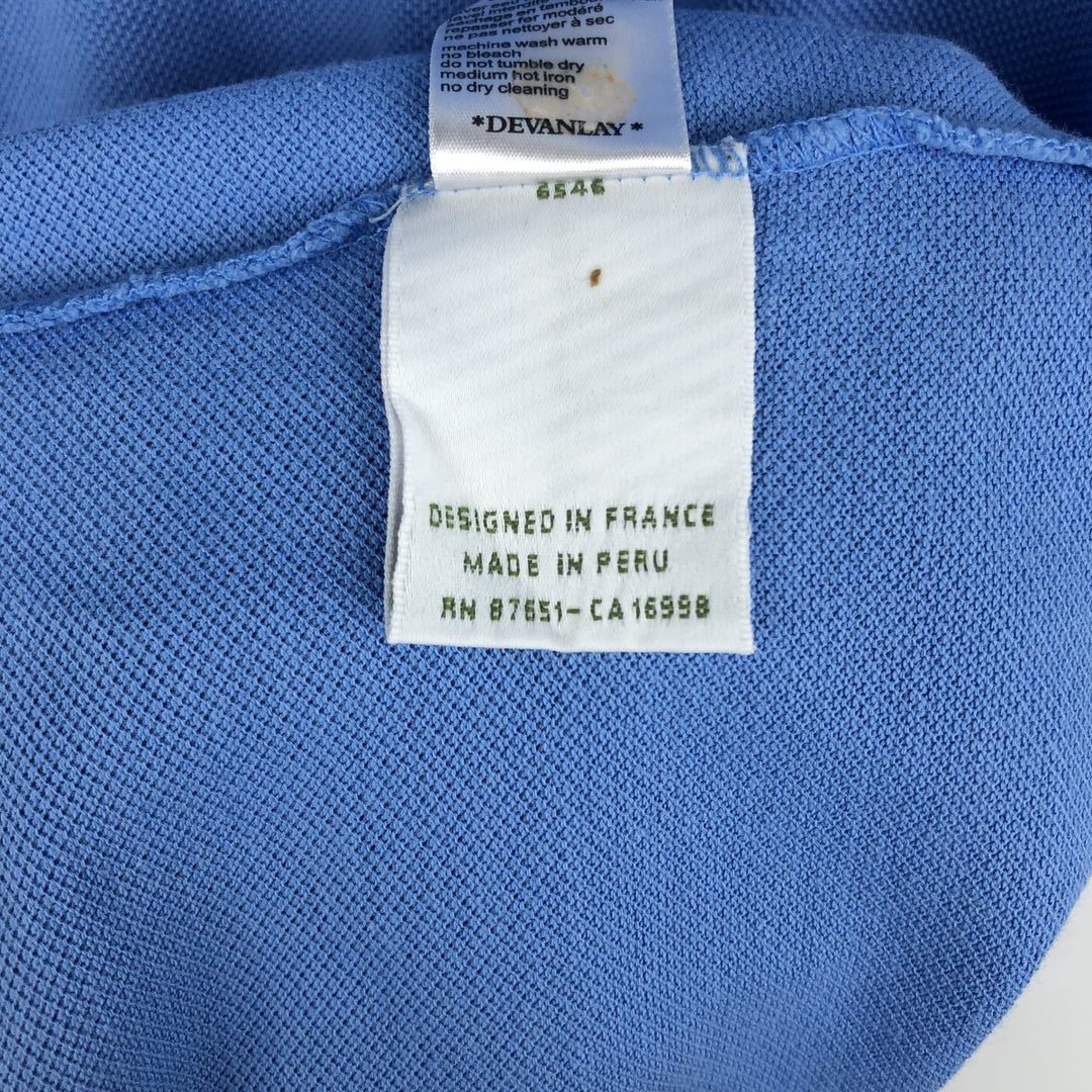 Lacoste LACOSTE French design short sleeve polo shirt size 6 men's XL equivalent cotton Blue type light blue Vintage Second Hand