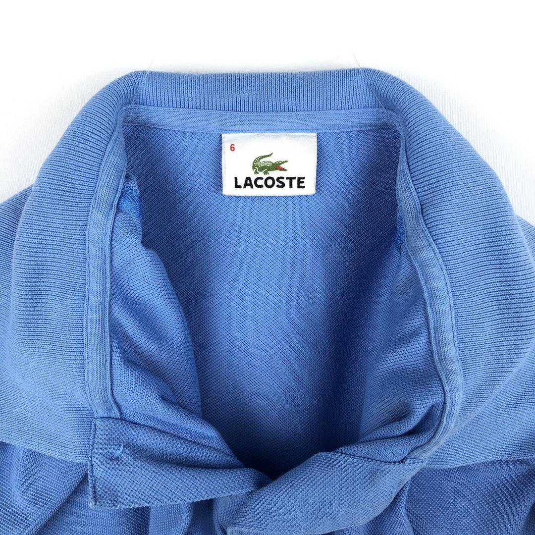 Lacoste LACOSTE French design short sleeve polo shirt size 6 men's XL equivalent cotton Blue type light blue Vintage Second Hand