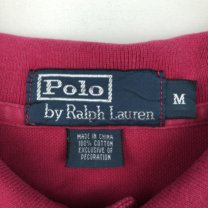 Ralph Lauren POLO by Ralph Lauren short sleeve polo shirt, men's size M cotton Red type red-purple Vintage Second Hand