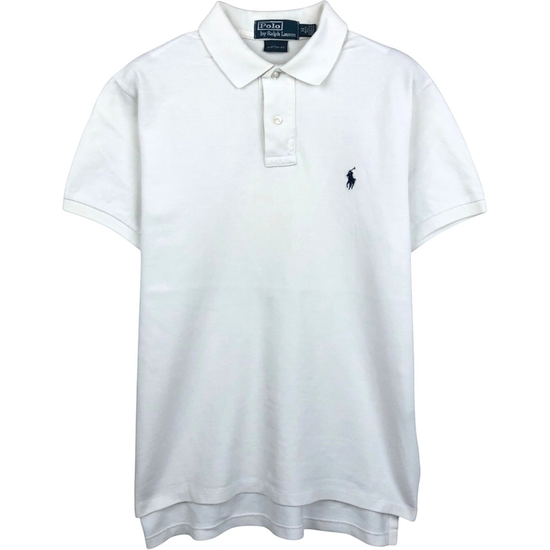Ralph Lauren POLO by Ralph Lauren CUSTOM FIT short sleeve polo shirt, men's M size cotton white type Vintage Second Hand