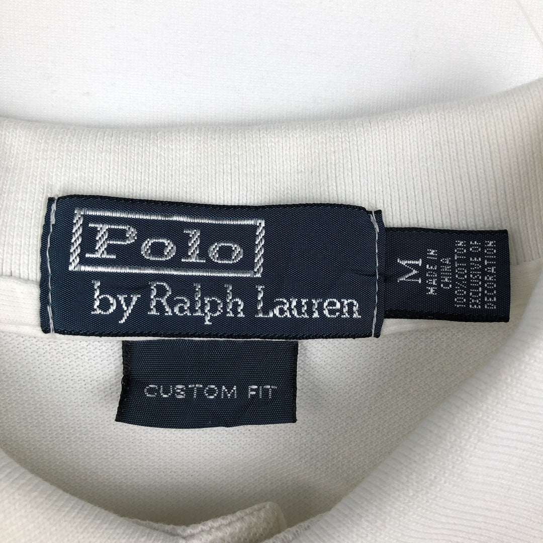 Ralph Lauren POLO by Ralph Lauren CUSTOM FIT short sleeve polo shirt, men's M size cotton white type Vintage Second Hand
