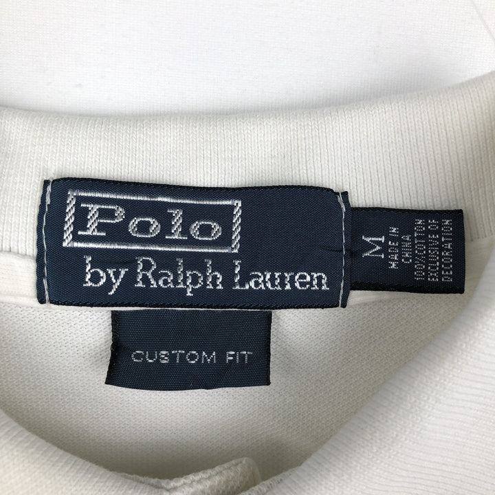 Ralph Lauren POLO by Ralph Lauren CUSTOM FIT short sleeve polo shirt, men's M size cotton white type Vintage Second Hand