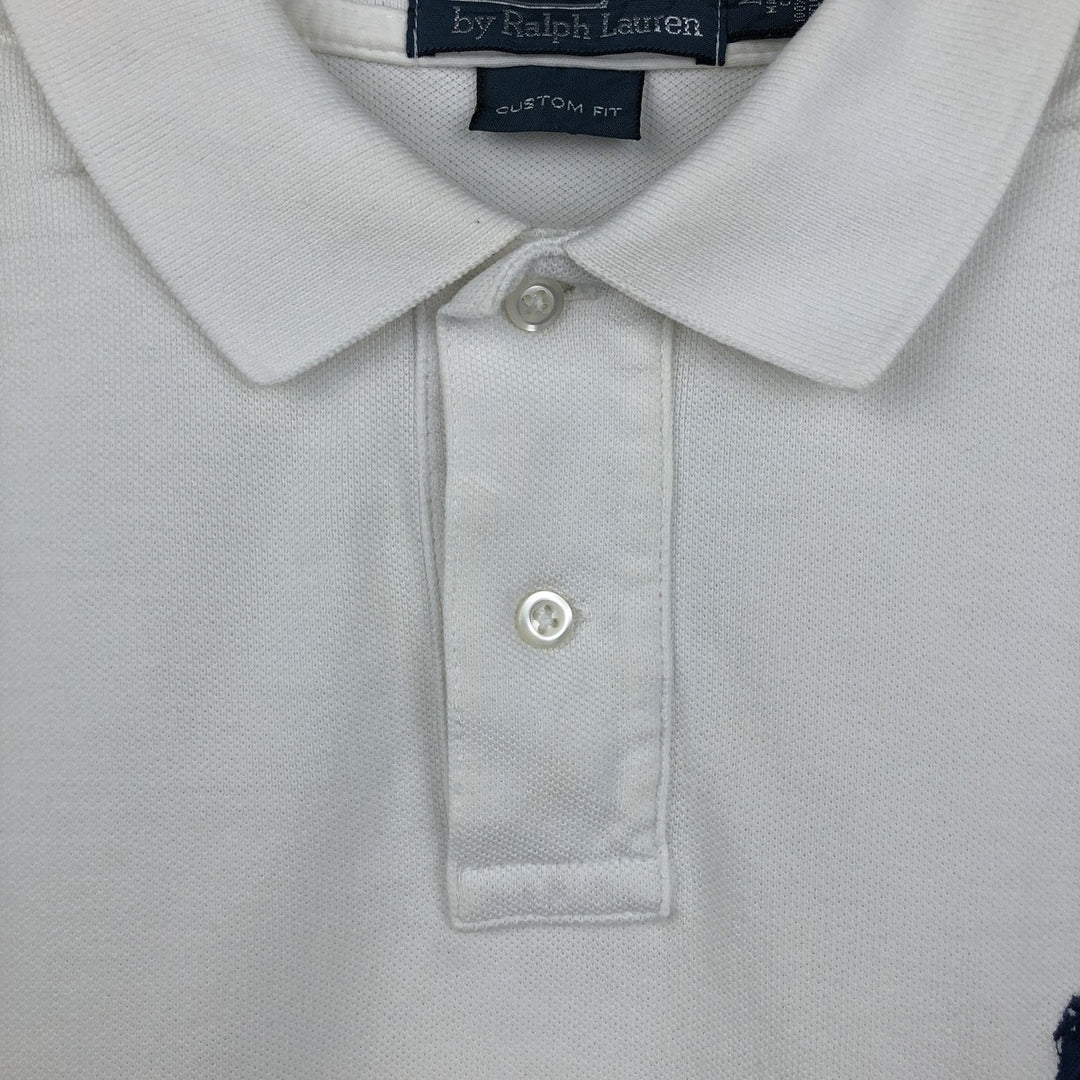 Ralph Lauren POLO by Ralph Lauren CUSTOM FIT short sleeve polo shirt, men's M size cotton white type Vintage Second Hand