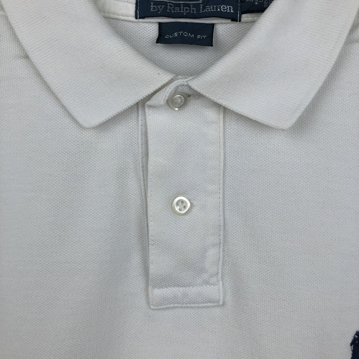 Ralph Lauren POLO by Ralph Lauren CUSTOM FIT short sleeve polo shirt, men's M size cotton white type Vintage Second Hand
