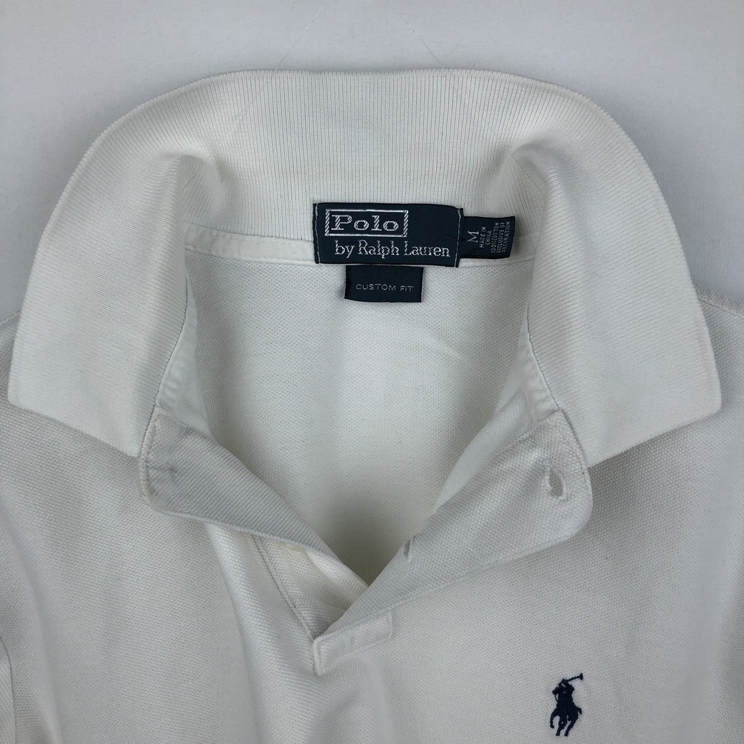 Ralph Lauren POLO by Ralph Lauren CUSTOM FIT short sleeve polo shirt, men's M size cotton white type Vintage Second Hand