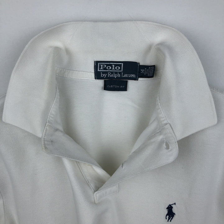 Ralph Lauren POLO by Ralph Lauren CUSTOM FIT short sleeve polo shirt, men's M size cotton white type Vintage Second Hand