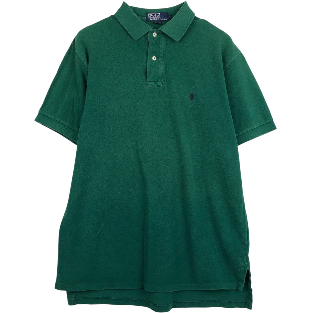 Ralph Lauren POLO by Ralph Lauren short-sleeved polo shirt, Made in USA, Men's size L cotton green type Vintage Second Hand
