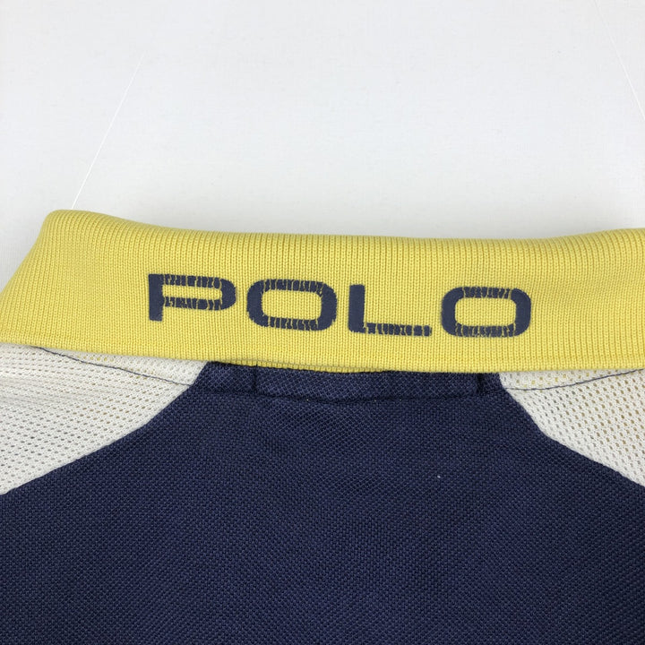 Ralph Lauren POLO by Ralph Lauren short sleeve polo shirt, men's size L Pima Cotton navy blue type Vintage Second Hand