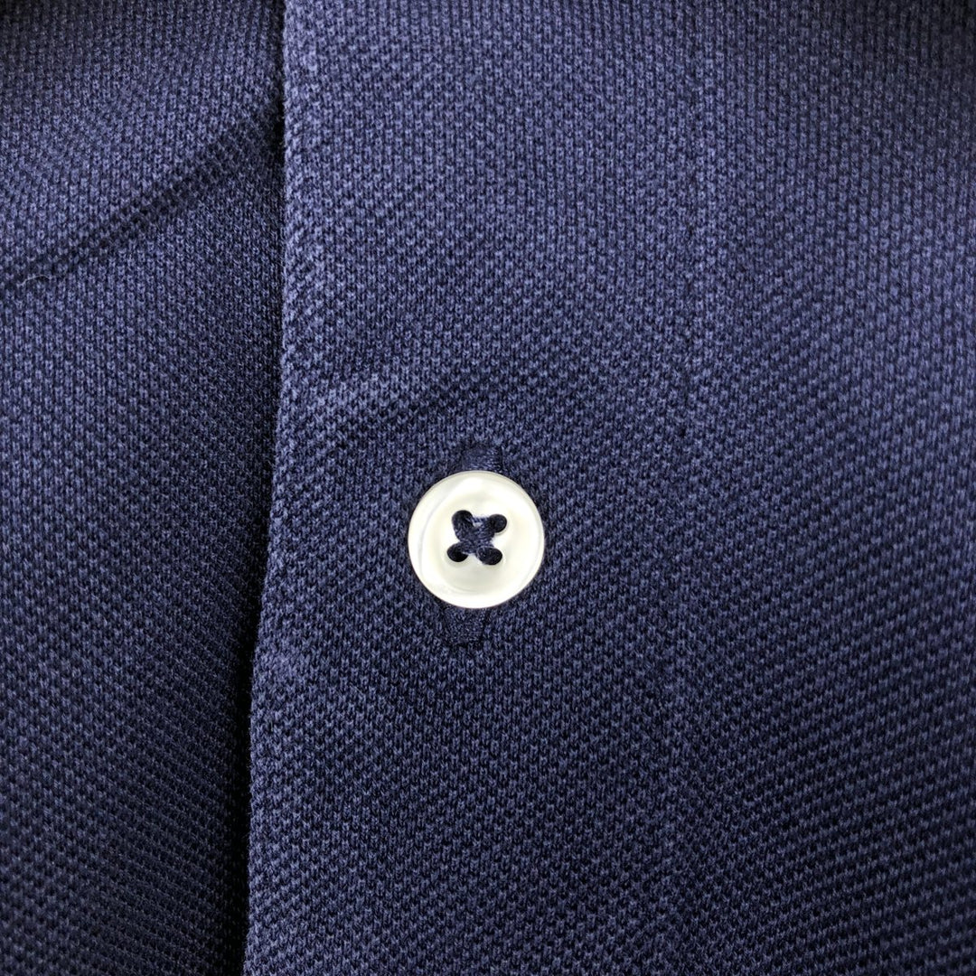 Ralph Lauren POLO by Ralph Lauren short sleeve polo shirt, men's size L Pima Cotton navy blue type Vintage Second Hand