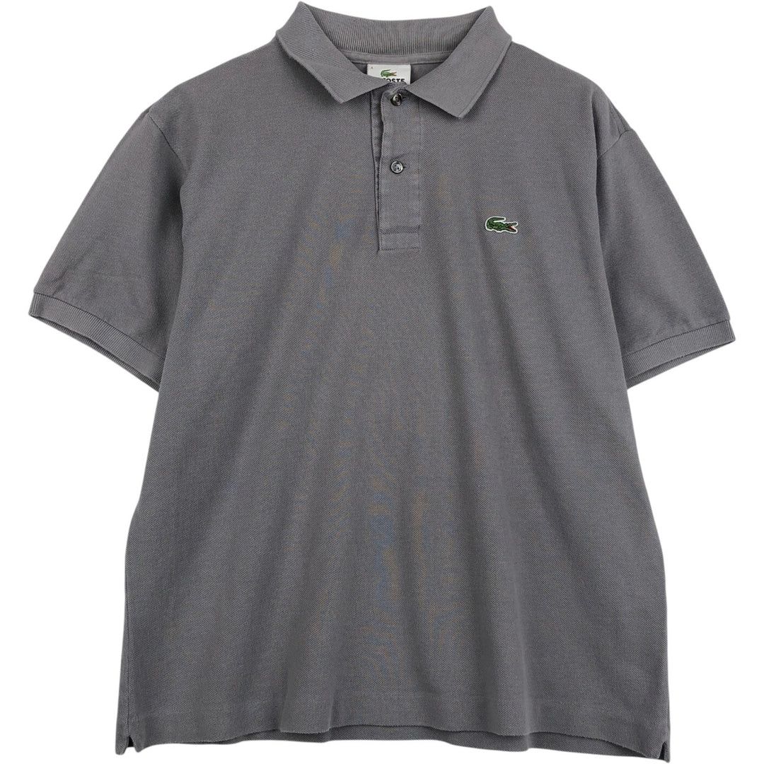 Lacoste French-designed short-sleeved polo shirt, men's size M cotton gray type Vintage Second Hand