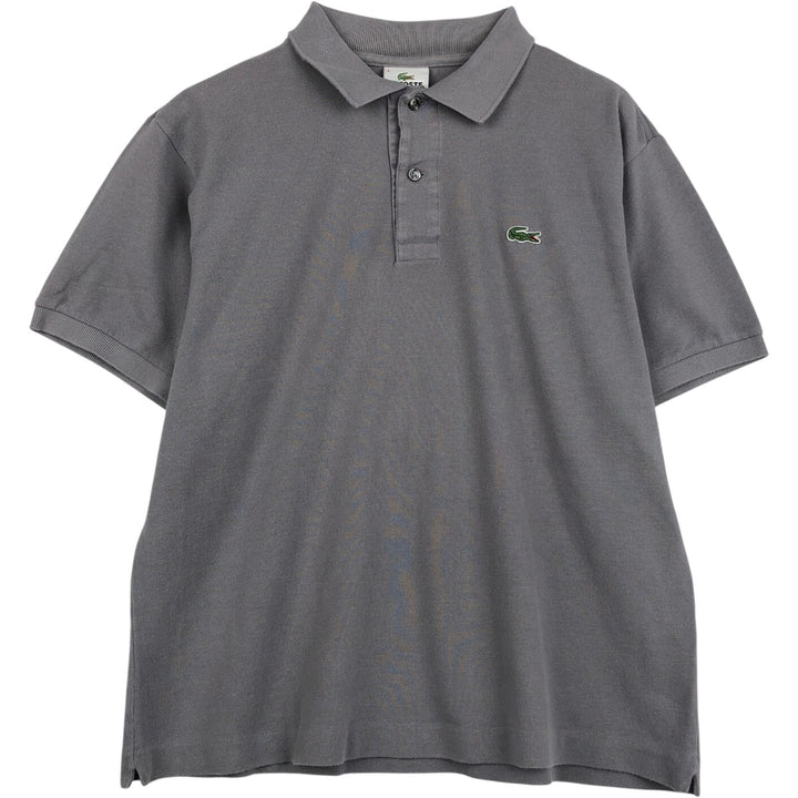 Lacoste French-designed short-sleeved polo shirt, men's size M cotton gray type Vintage Second Hand