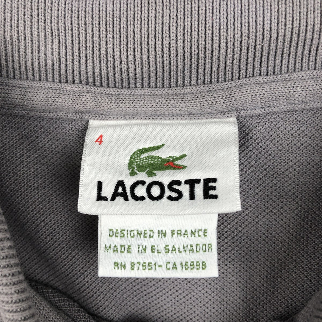 Lacoste French-designed short-sleeved polo shirt, men's size M cotton gray type Vintage Second Hand