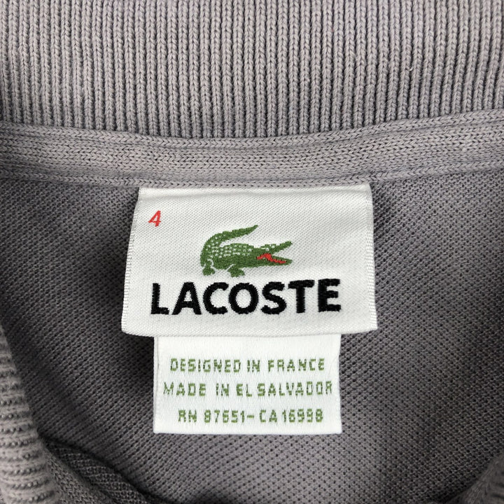 Lacoste French-designed short-sleeved polo shirt, men's size M cotton gray type Vintage Second Hand