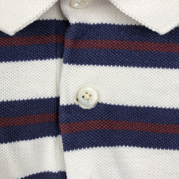 Ralph Lauren POLO by Ralph Lauren Multi-stripe Short-Sleeve Polo Shirt, Made in USA, Men's Size L (approx.) cotton white type Vintage Second Hand