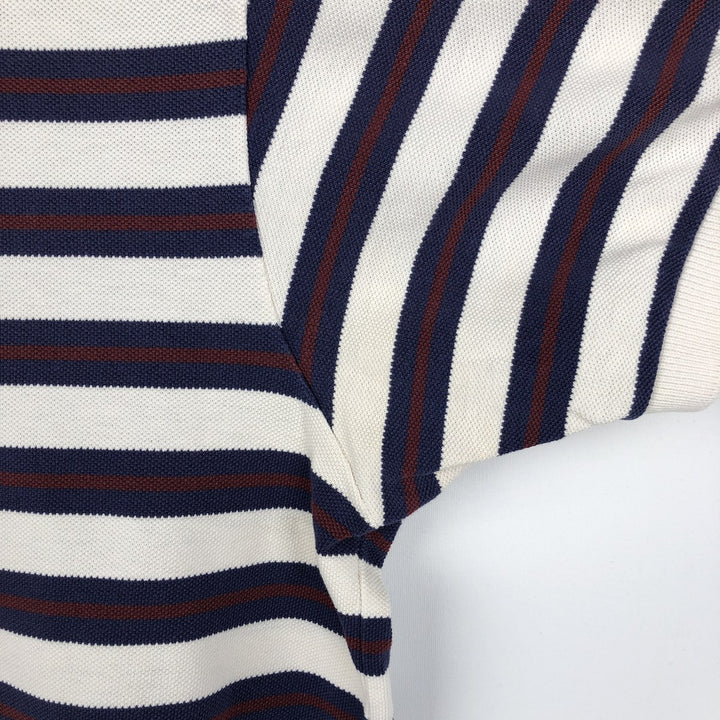 Ralph Lauren POLO by Ralph Lauren Multi-stripe Short-Sleeve Polo Shirt, Made in USA, Men's Size L (approx.) cotton white type Vintage Second Hand
