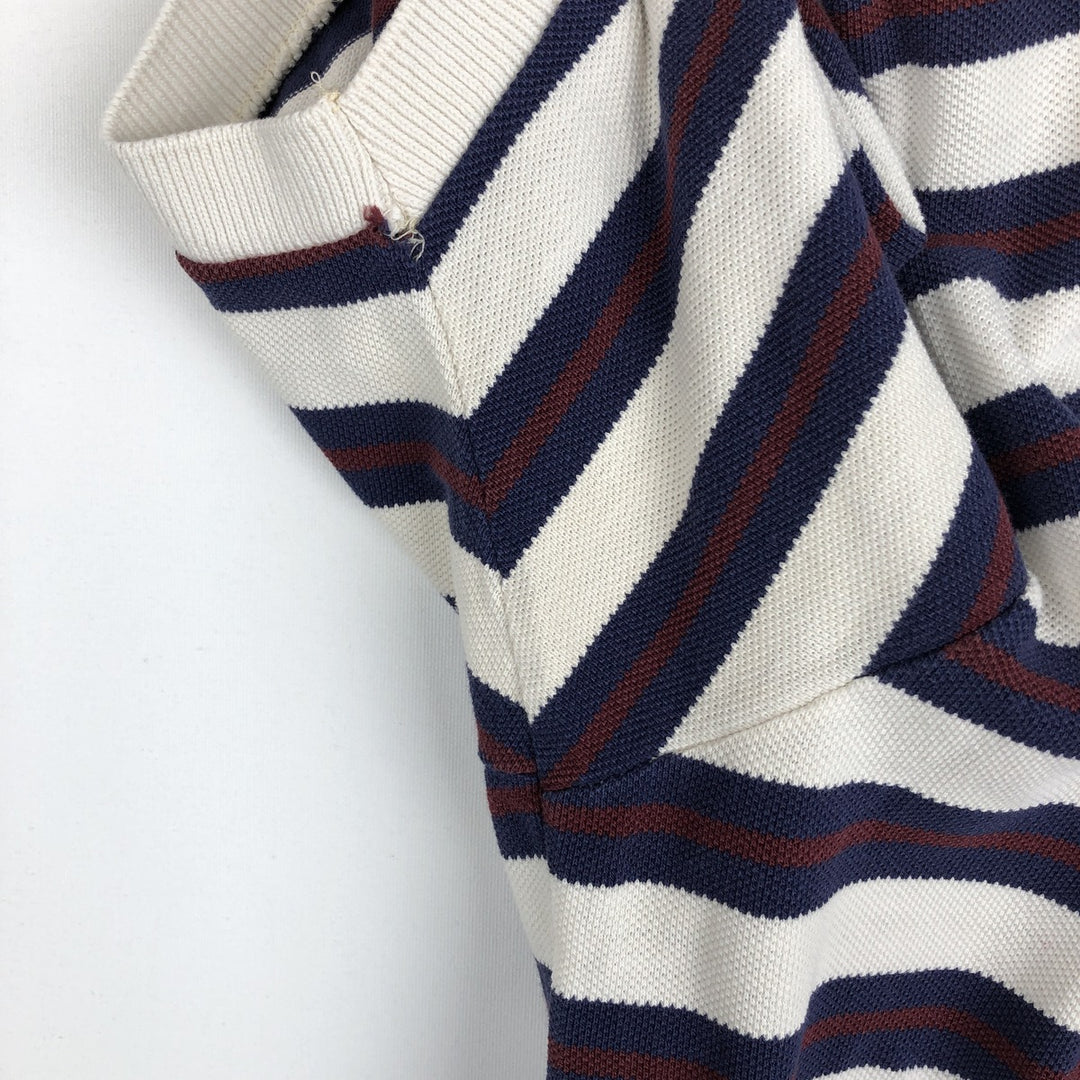 Ralph Lauren POLO by Ralph Lauren Multi-stripe Short-Sleeve Polo Shirt, Made in USA, Men's Size L (approx.) cotton white type Vintage Second Hand