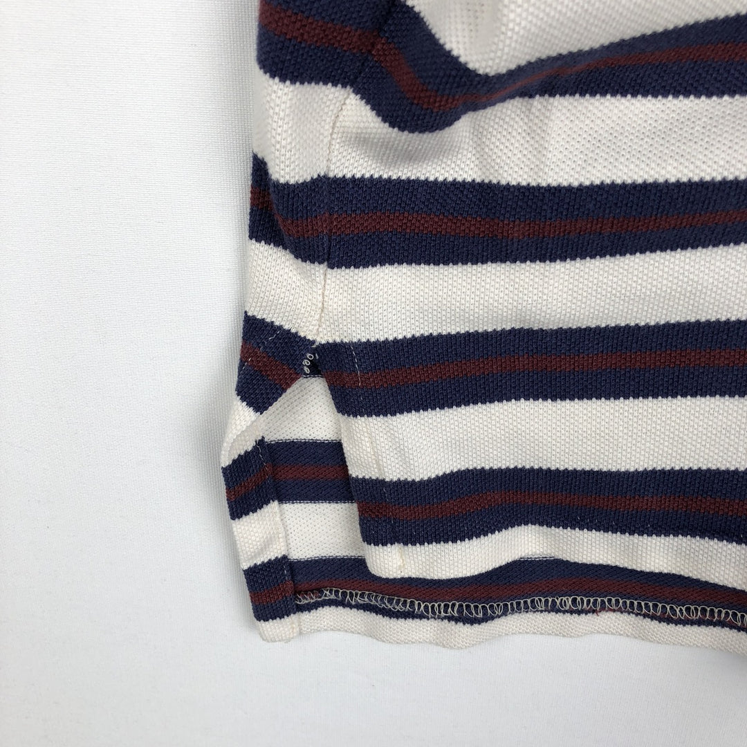 Ralph Lauren POLO by Ralph Lauren Multi-stripe Short-Sleeve Polo Shirt, Made in USA, Men's Size L (approx.) cotton white type Vintage Second Hand