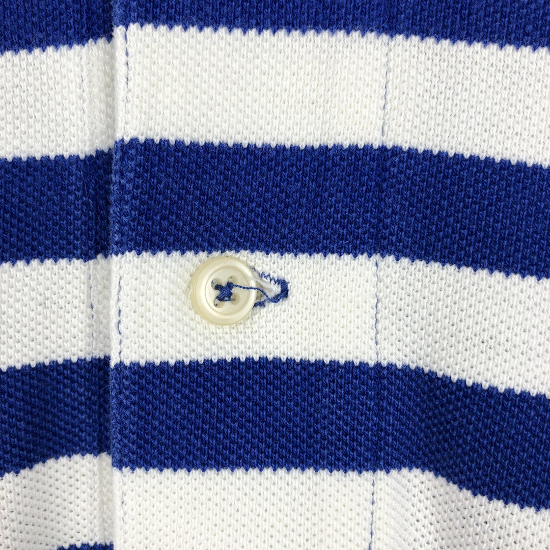 Ralph Lauren POLO SPORT Short-Sleeve Striped Polo Shirt, Made in USA, Men's Size XL (approx.) cotton blue type Vintage Second Hand