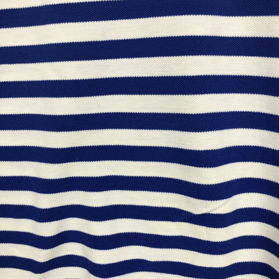Ralph Lauren POLO SPORT Short-Sleeve Striped Polo Shirt, Made in USA, Men's Size XL (approx.) cotton blue type Vintage Second Hand