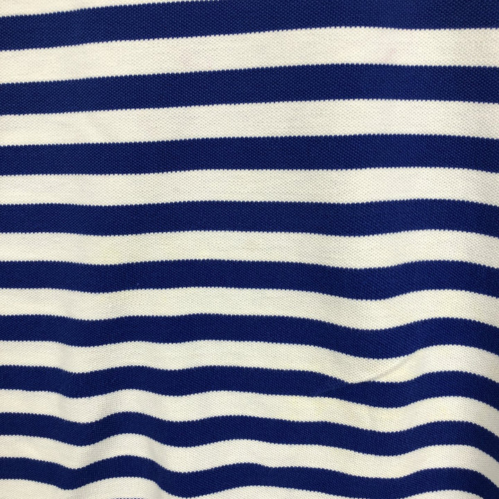 Ralph Lauren POLO SPORT Short-Sleeve Striped Polo Shirt, Made in USA, Men's Size XL (approx.) cotton blue type Vintage Second Hand