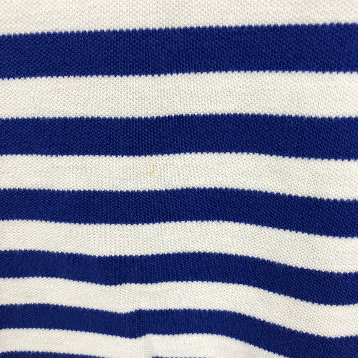 Ralph Lauren POLO SPORT Short-Sleeve Striped Polo Shirt, Made in USA, Men's Size XL (approx.) cotton blue type Vintage Second Hand
