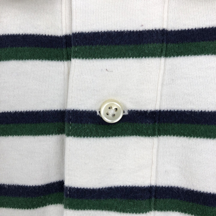 Ralph Lauren POLO by Ralph Lauren Multi-border short sleeve striped polo shirt Men's XL size cotton white type Vintage Second Hand