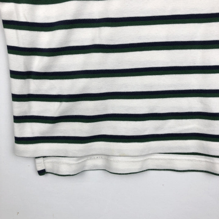 Ralph Lauren POLO by Ralph Lauren Multi-border short sleeve striped polo shirt Men's XL size cotton white type Vintage Second Hand
