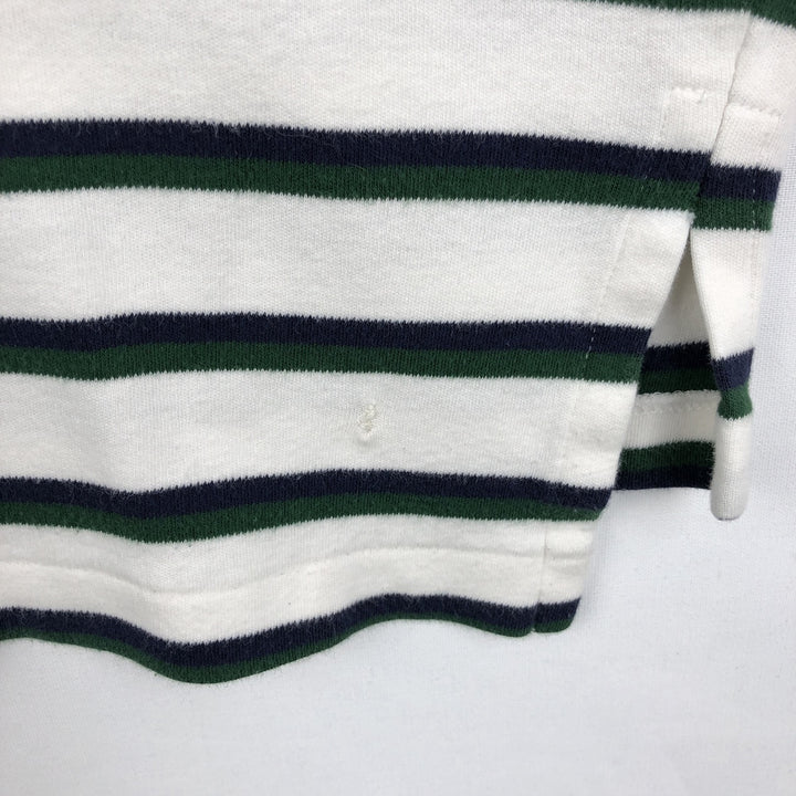 Ralph Lauren POLO by Ralph Lauren Multi-border short sleeve striped polo shirt Men's XL size cotton white type Vintage Second Hand