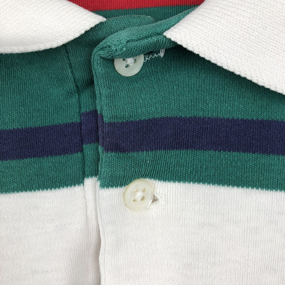 Ralph Lauren POLO by Ralph Lauren Multi-stripe Short-Sleeve Polo Shirt, Made in USA, Men's Size XL (approx.) cotton green type Vintage Second Hand
