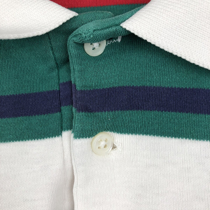 Ralph Lauren POLO by Ralph Lauren Multi-stripe Short-Sleeve Polo Shirt, Made in USA, Men's Size XL (approx.) cotton green type Vintage Second Hand