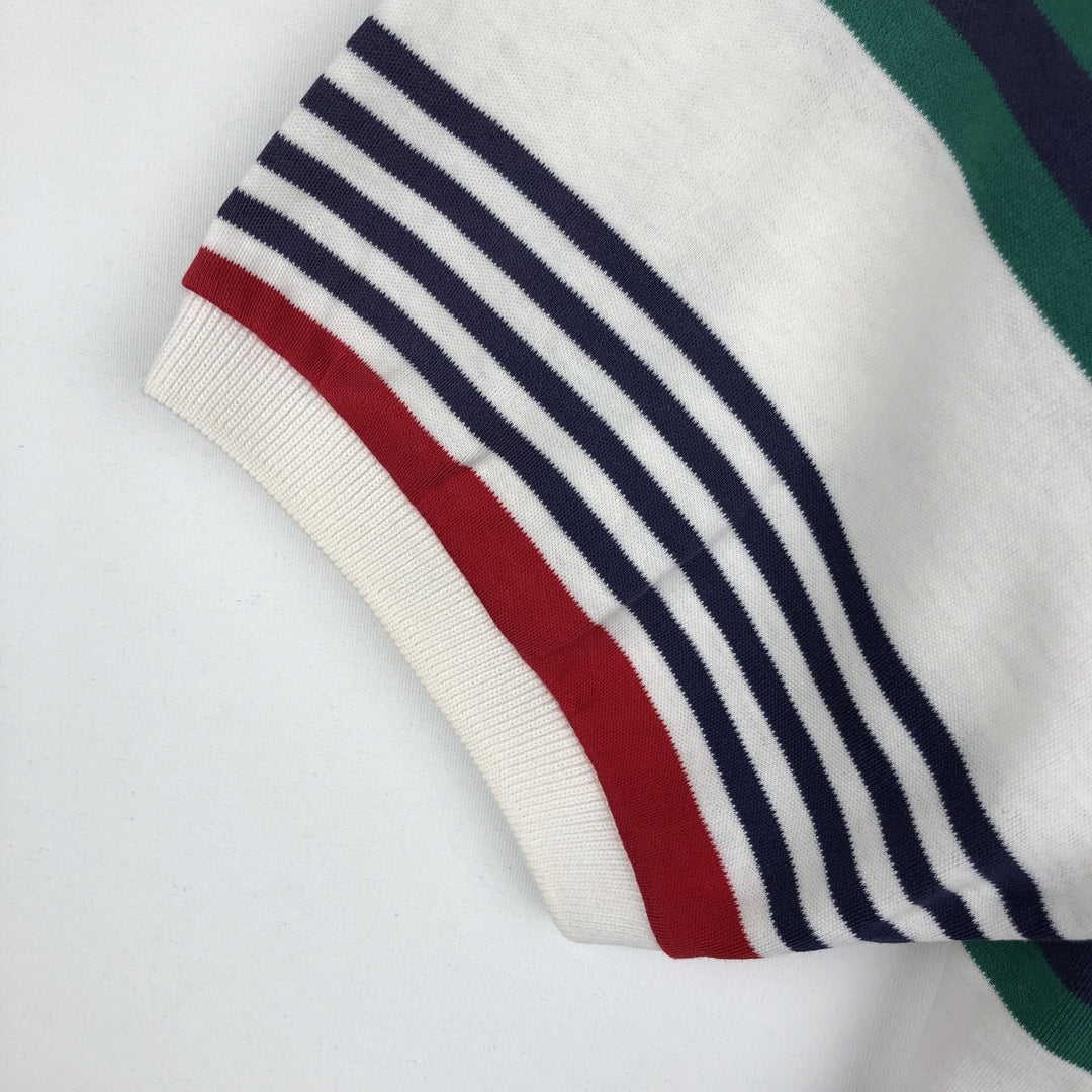 Ralph Lauren POLO by Ralph Lauren Multi-stripe Short-Sleeve Polo Shirt, Made in USA, Men's Size XL (approx.) cotton green type Vintage Second Hand