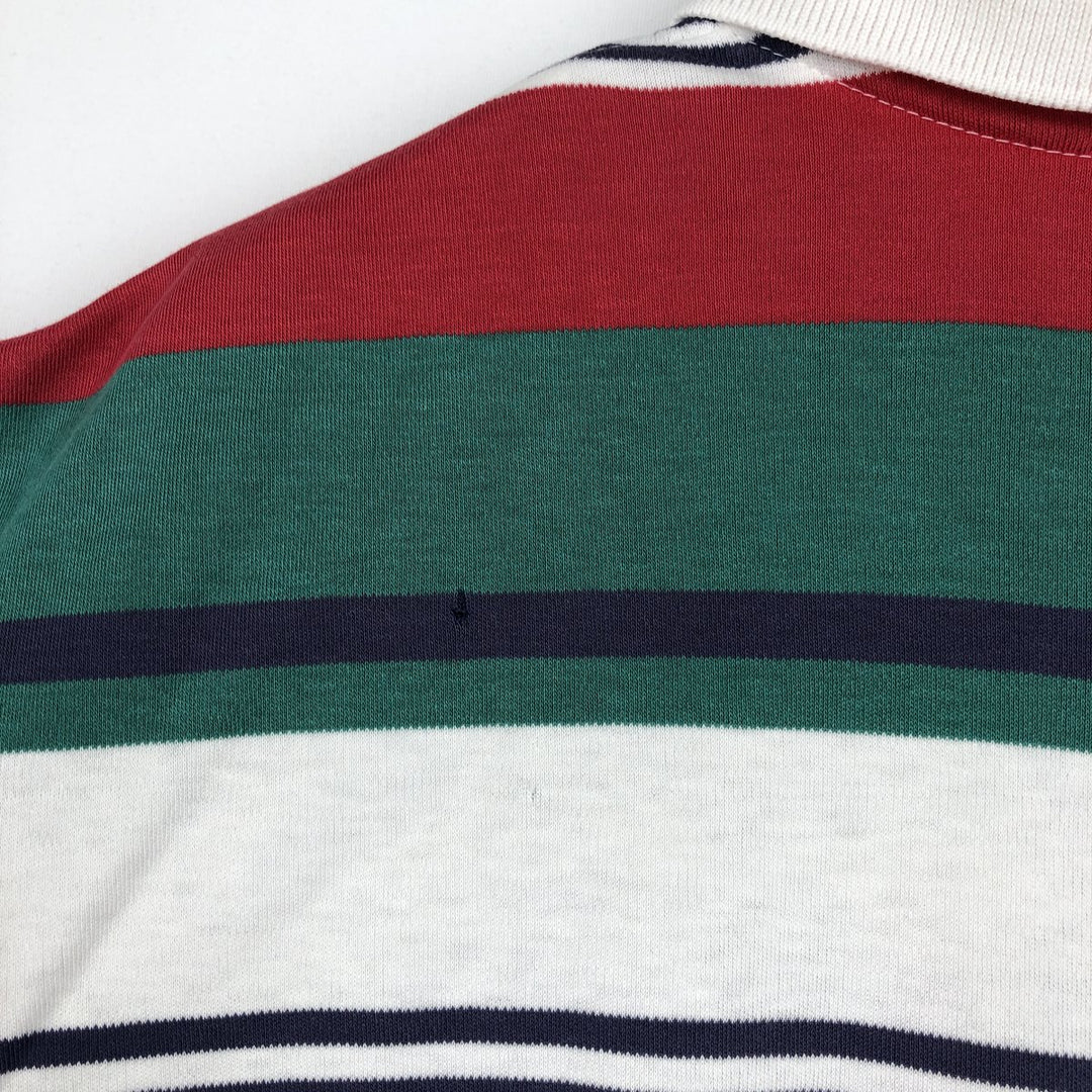 Ralph Lauren POLO by Ralph Lauren Multi-stripe Short-Sleeve Polo Shirt, Made in USA, Men's Size XL (approx.) cotton green type Vintage Second Hand