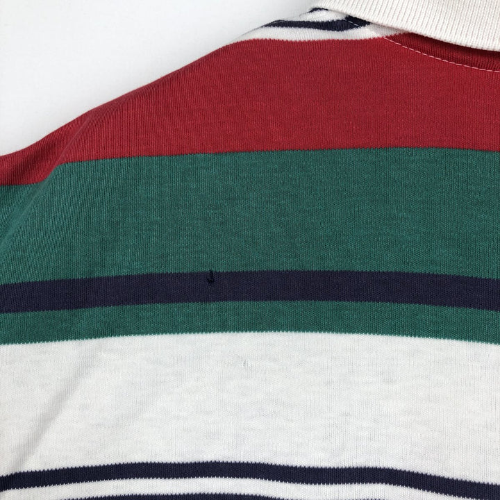 Ralph Lauren POLO by Ralph Lauren Multi-stripe Short-Sleeve Polo Shirt, Made in USA, Men's Size XL (approx.) cotton green type Vintage Second Hand