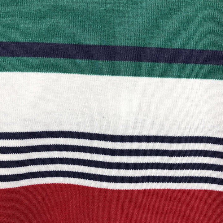 Ralph Lauren POLO by Ralph Lauren Multi-stripe Short-Sleeve Polo Shirt, Made in USA, Men's Size XL (approx.) cotton green type Vintage Second Hand