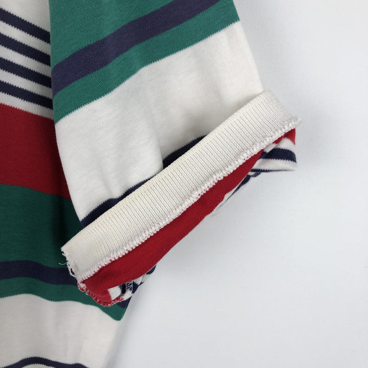 Ralph Lauren POLO by Ralph Lauren Multi-stripe Short-Sleeve Polo Shirt, Made in USA, Men's Size XL (approx.) cotton green type Vintage Second Hand