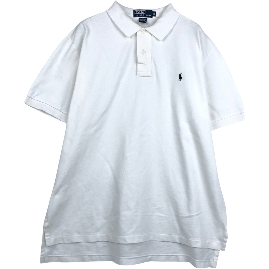 Ralph Lauren POLO by Ralph Lauren short sleeve polo shirt, men's XL size cotton white type Vintage Second Hand