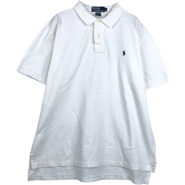 Ralph Lauren POLO by Ralph Lauren short sleeve polo shirt, men's XL size cotton white type Vintage Second Hand