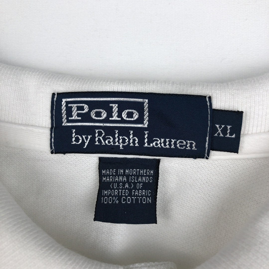 Ralph Lauren POLO by Ralph Lauren short sleeve polo shirt, men's XL size cotton white type Vintage Second Hand