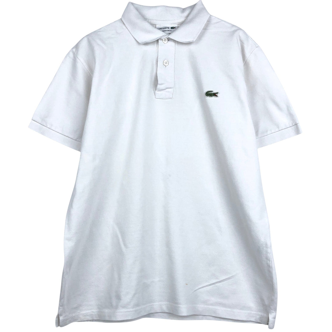 Lacoste short sleeve polo shirt, men's XL size cotton white type Vintage Second Hand