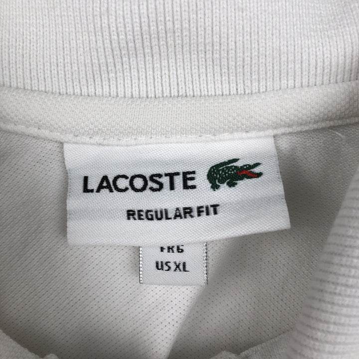 Lacoste short sleeve polo shirt, men's XL size cotton white type Vintage Second Hand