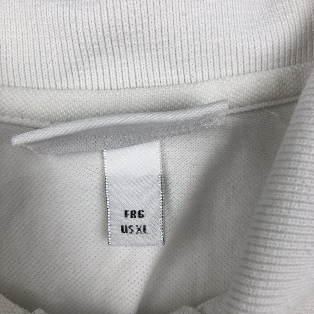 Lacoste short sleeve polo shirt, men's XL size cotton white type Vintage Second Hand